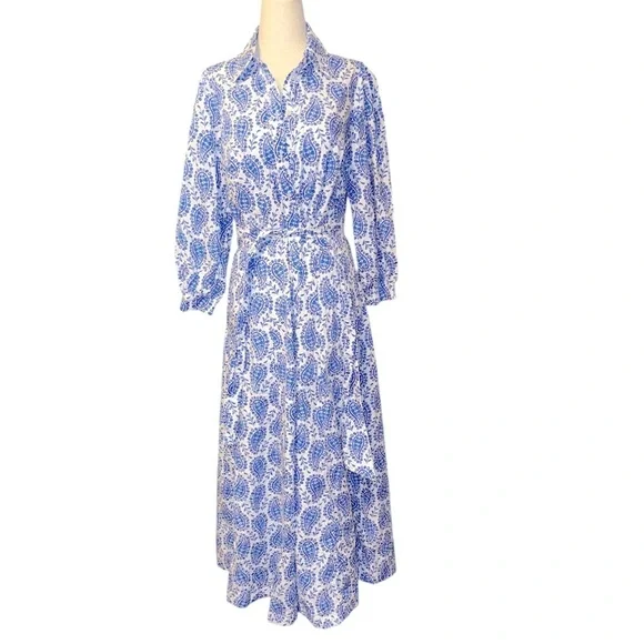 white christmas dresses Clara Cotton Shirt Dress-Multi, Ornamental Floral
